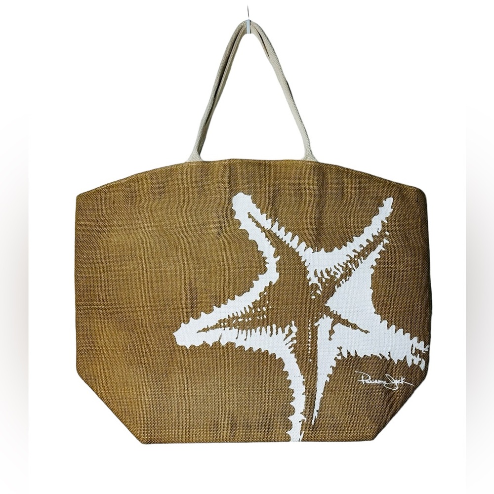 Panama Jack Woven Jute Straw Bag Summer Tote Travel Beach Bag